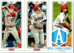 2022 Topps Opening Day Triple Play TPC-1A Mike Trout TPC-1B Shohei Ohtani TPC-1C